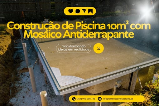 Construção de Piscina 10m² com Mosaico Antiderrapante