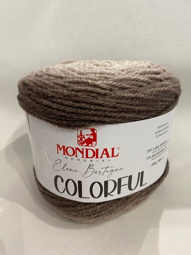 Lã Mondial Colorful Castanha