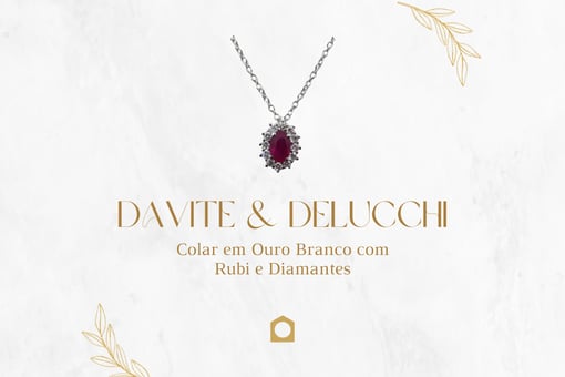 Colar Davite & Delucchi em Ouro Branco com Rubi e Diamantes