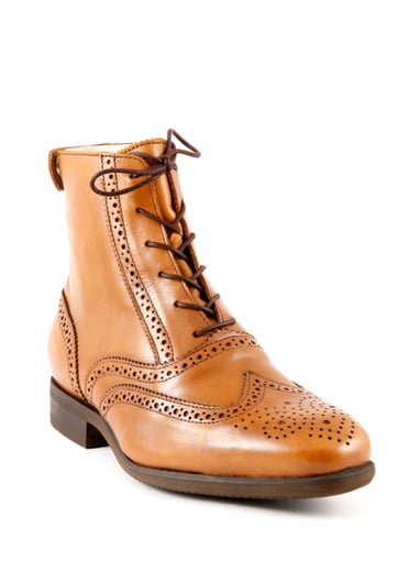 Botins em Couro com Cordões e Fecho Traseiro (Grace Kelly)-1212-686