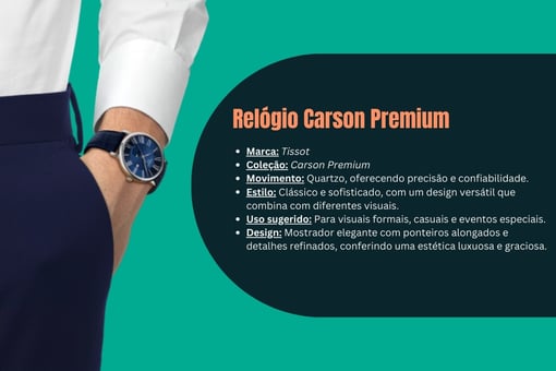 Relógio Tissot Carson Premium | Elegância Clássica e Intemporal