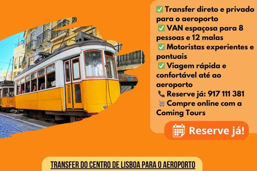 Transfer do Centro de Lisboa para o Aeroporto – VAN Privada