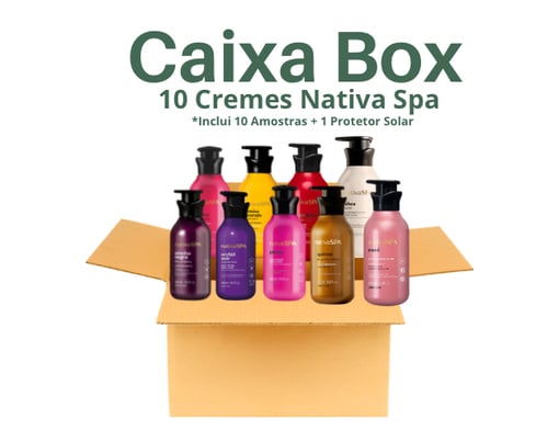 Caixa Box Nativa Spa 10 Cremes +1 perfuem cecelebre +30amostras