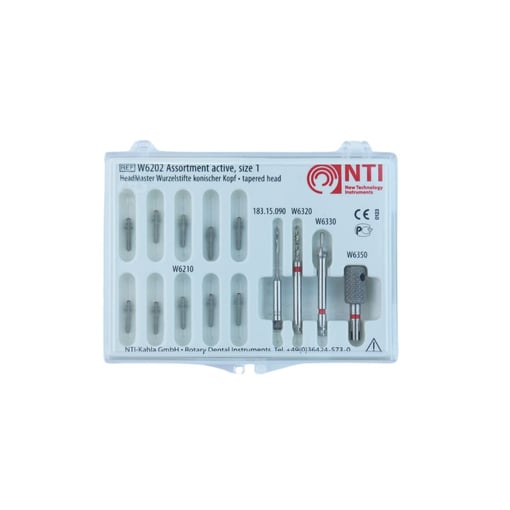 NTI Kit postes de titânio HeadMaster cónica, ativa #1 (verm.)