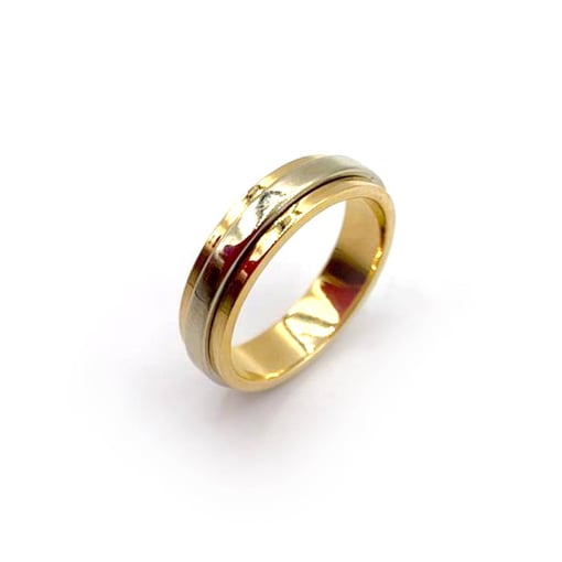Aliança em Ouro Bicolor Polida Rotativa AL00761