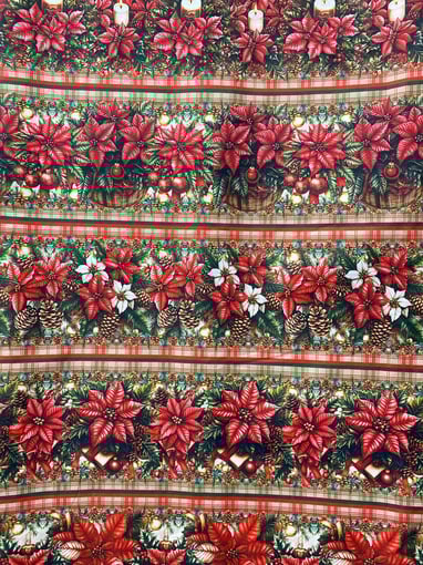 100% Algodão Barra Natalina