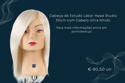 Cabeça de Estudo Labor Head Studio 30cm com Cabelo Ultra Nítido