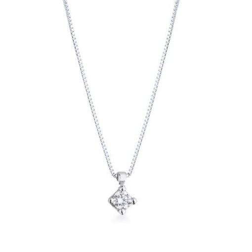 Colar Punto Luce em Ouro Branco 18k com Diamante 0,10 Ct |