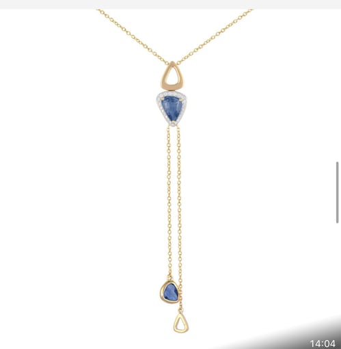 Colar em Ouro Amarelo 18K com Pendente Longo e Topázio London
