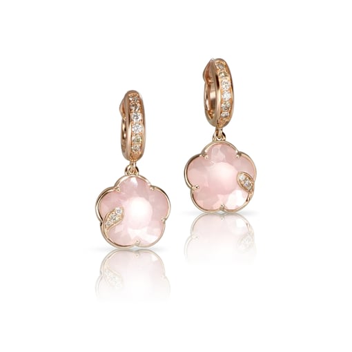 Brincos Petit Joli Lunaire em Ouro Rosa 18k com Calcedônia