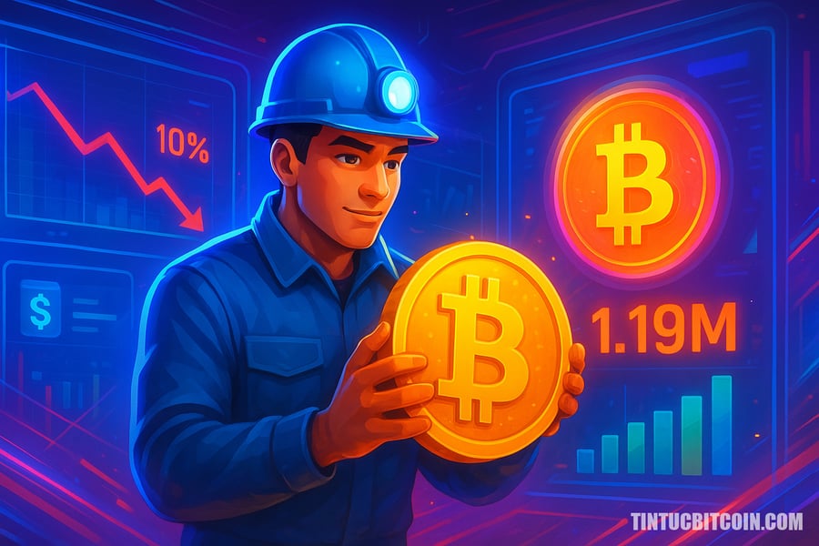 Thợ đào Bitcoin giữ 1,19 triệu BTC dù cổ phiếu giảm 10%