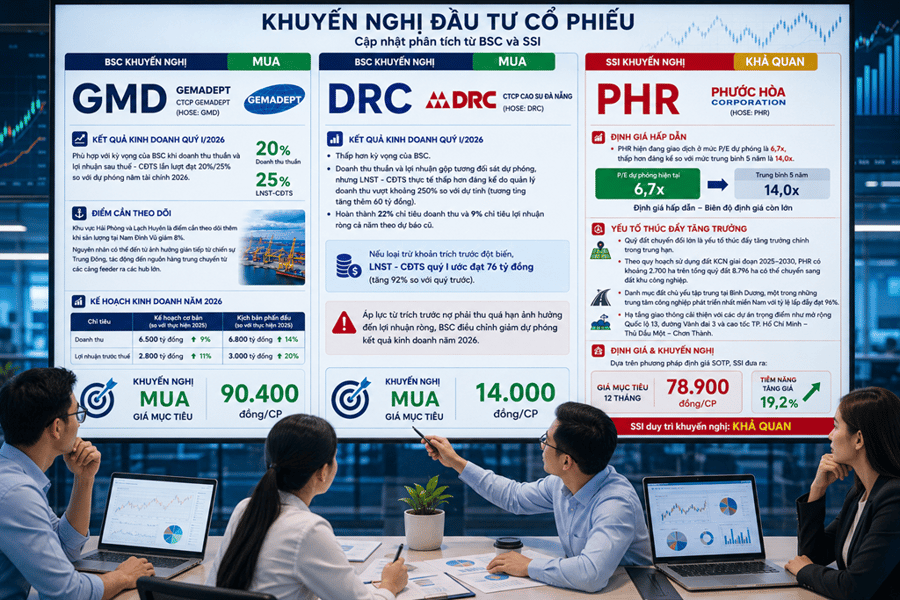 Nhận định cổ phiếu GMD, DRC, PHR: Cơ hội gom mua vùng giá nào?