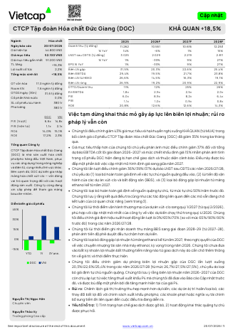 DGC: Khuyến nghị KHẢ QUAN với giá mục tiêu 52,100 đồng/cổ phiếu