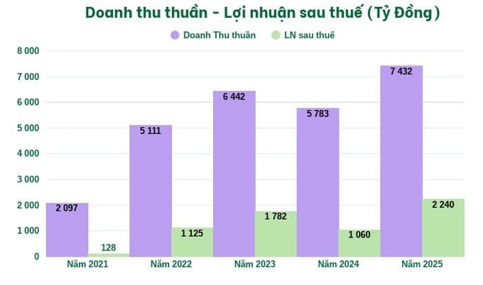 Biểu đồ doanh thu và lợi nhuận