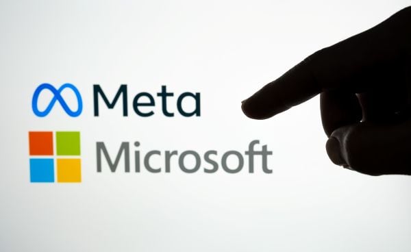 Cổ phiếu Meta mất gần 10%, Microsoft tăng gần 8% trước phản ứng trái chiều với AI
