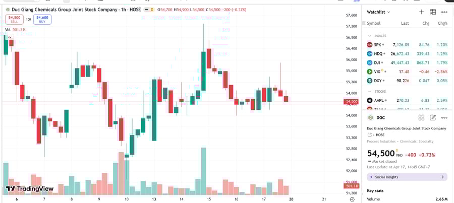 DGC bị đưa vào diện cảnh báo do chậm nộp báo cáo tài chính năm 2025 đã kiểm toán
