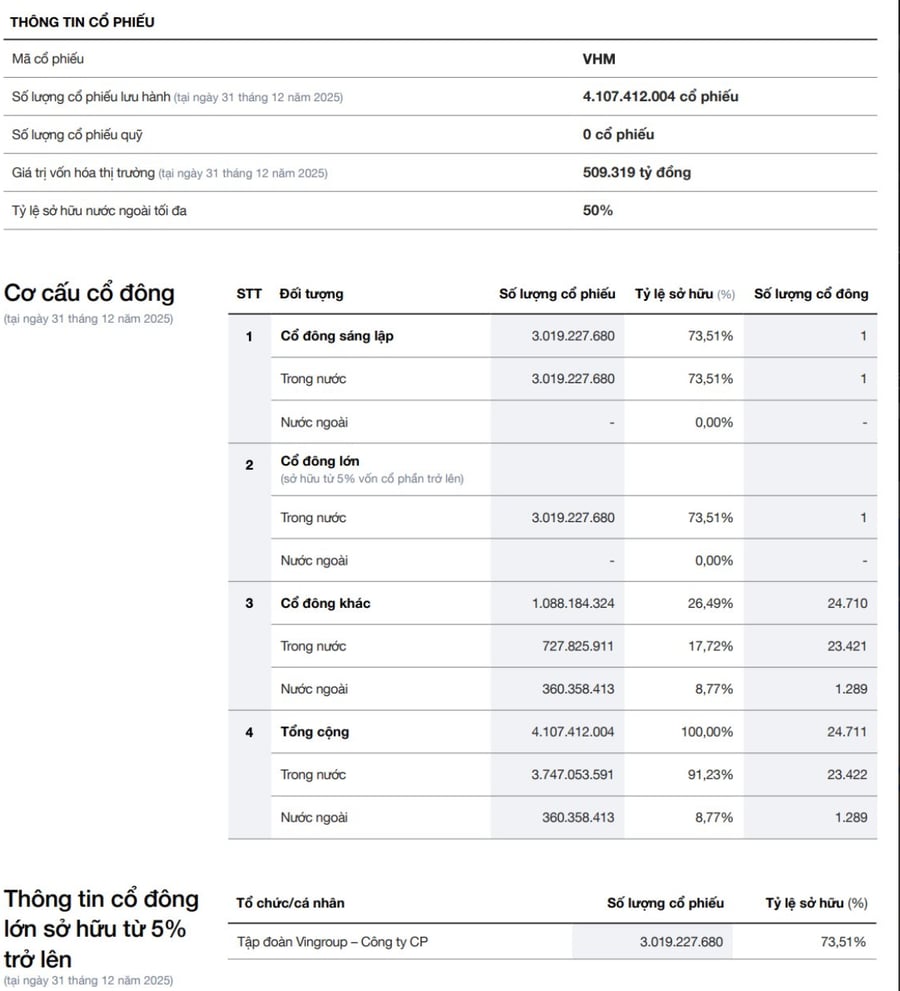 Sốc: Hơn 22.000 cổ đông rời Vinhomes khi cổ phiếu tăng 200%