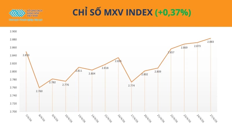 MXV-Index duy trì trên mốc 2.800 điểm phiên thứ 6 liên tiếp