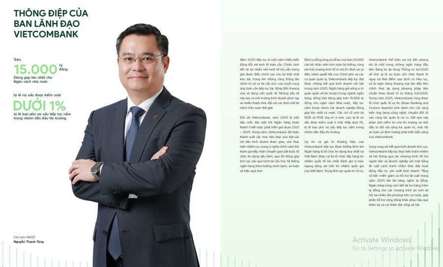 Đứng top lợi nhuận nhưng gánh nặng không nhỏ: Lãnh đạo Vietcombank lên tiếng