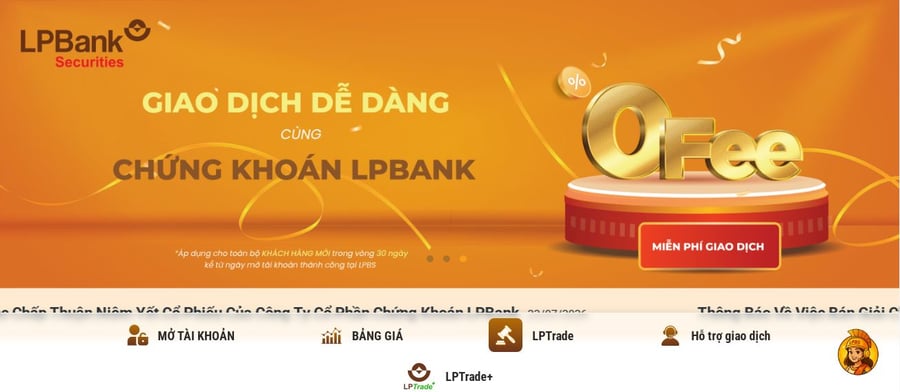 LPBS chốt giá tham chiếu ngày giao dịch đầu tiên trên HoSE