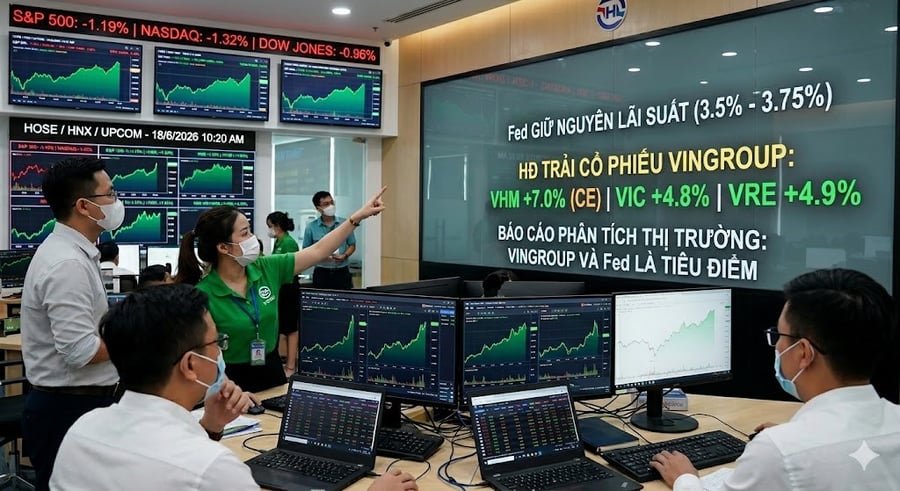 Fed giữ nguyên lãi suất, VN-Index bật tăng gần 19 điểm nhờ nhóm Vingroup