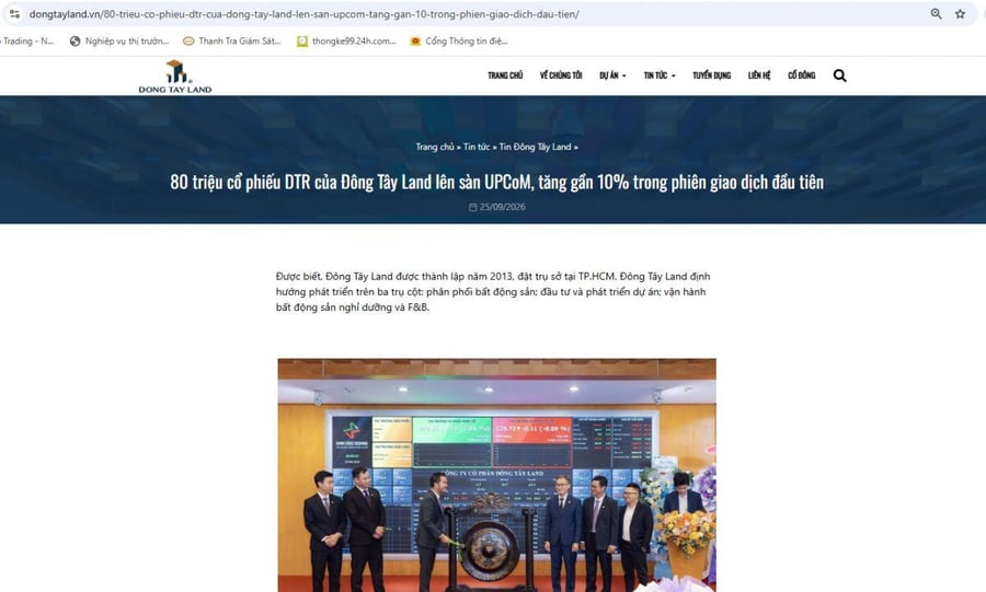 Đông Tây Land sau khi đưa 80 triệu cổ phiếu lên UPCoM: Những khoản tiền hàng trăm tỷ đồng đáng chú ý