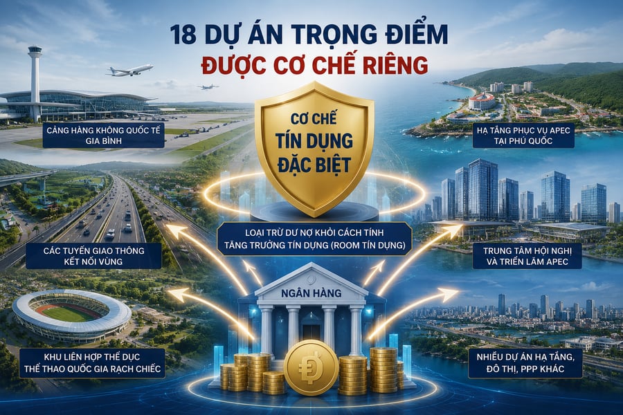 Động lực tăng trưởng mới từ việc mở ‘luồng tín dụng riêng’ cho 18 dự án trọng điểm