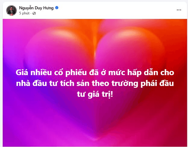 Ông Nguyễn Duy Hưng: Giá nhiều cổ phiếu đã về mức hấp dẫn
