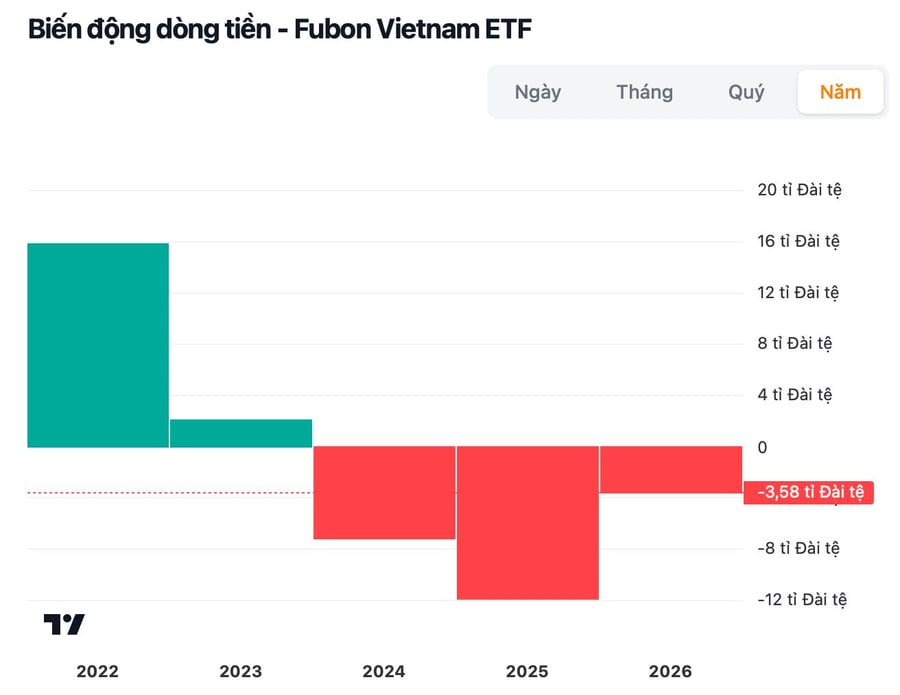3 ETF ngoại nắm hơn 1,3 tỷ USD cổ phiếu Việt Nam: Fubon ETF hiệu suất tốt nhất lại bị rút vốn mạnh nhất