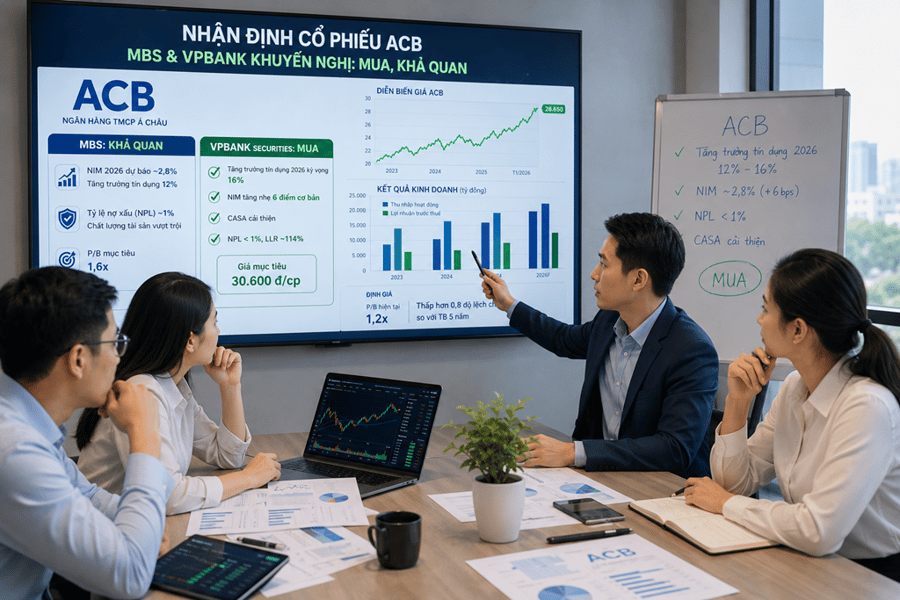 Nhận định cổ phiếu ACB: MBS và VPBank khuyến nghị mua, khả quan