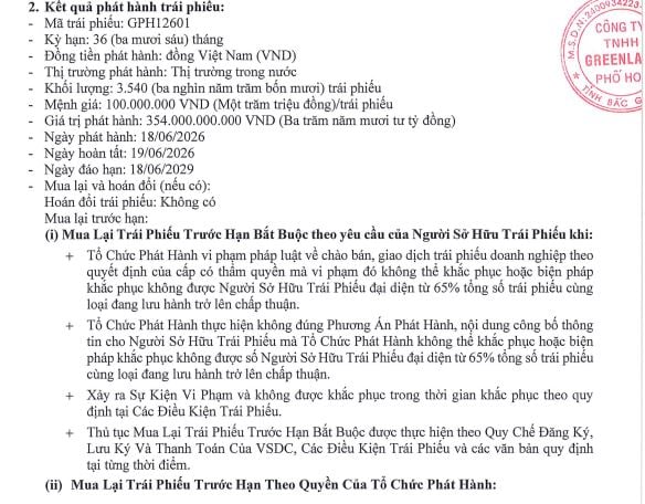 Greenland Phố Hoa huy động trái phiếu 354 tỷ đồng