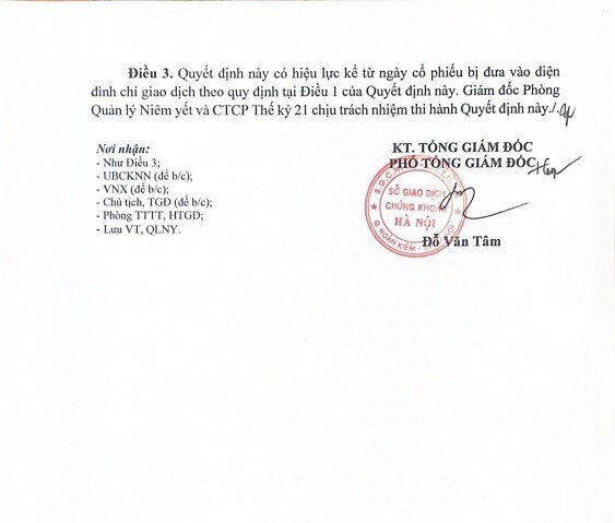 13 cổ phiếu bị đình chỉ giao dịch trên HNX