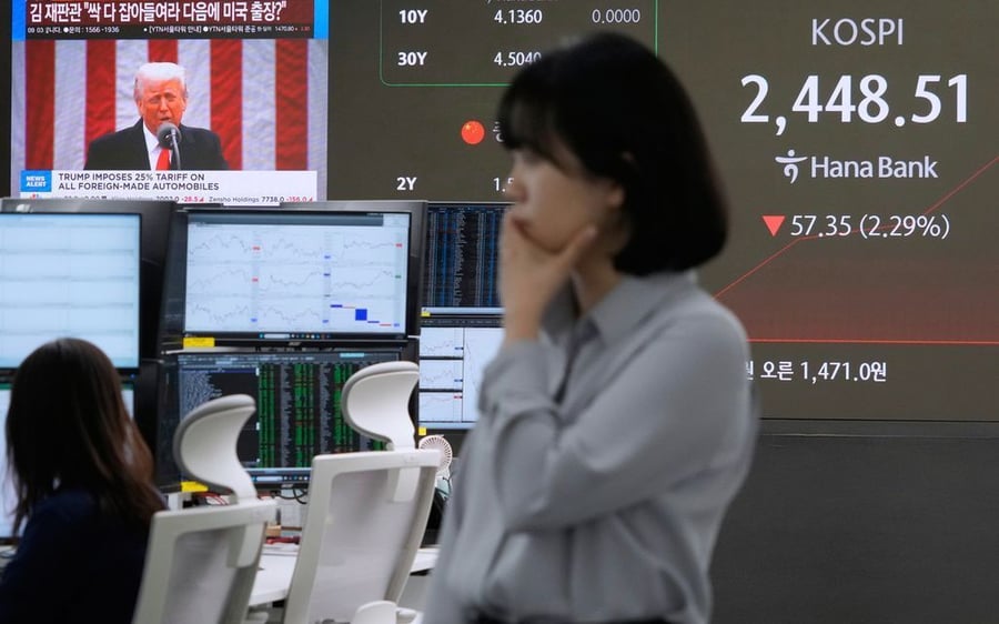 KOSPI lao dốc gần 5%, chứng khoán châu Á đỏ lửa
