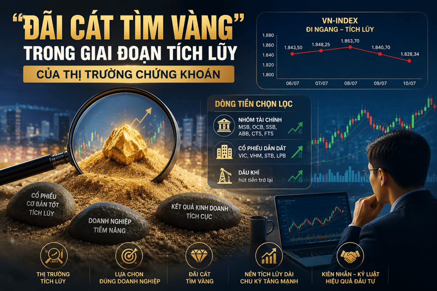 "Đãi cát tìm vàng" trong giai đoạn tích lũy của thị trường chứng khoán