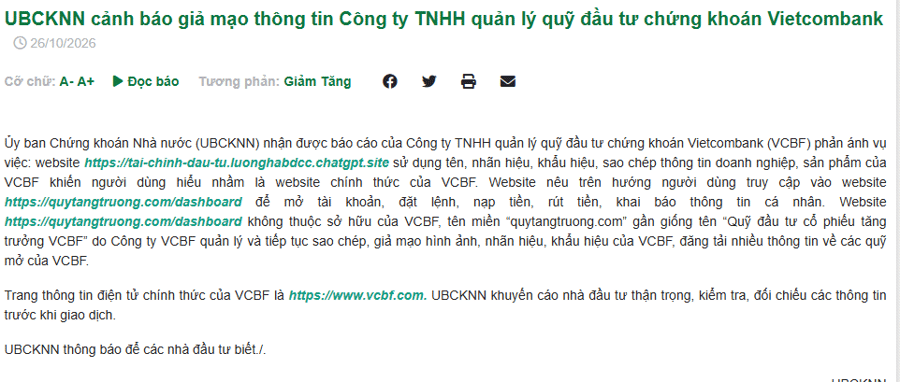 Ủy ban Chứng khoán Nhà nước vừa phát đi cảnh báo