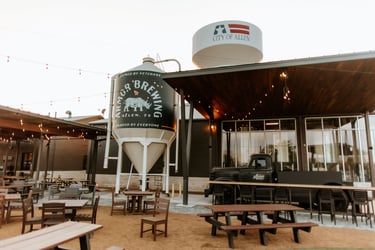 A spacious patio that welcomes the golden hour, perfect for sunset soirées.