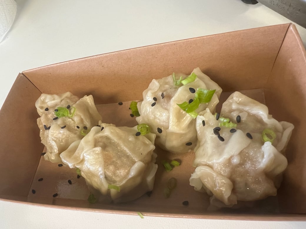 Pork Shu Mai with Wasabi Fire sauce ( Sauce on side) (4)