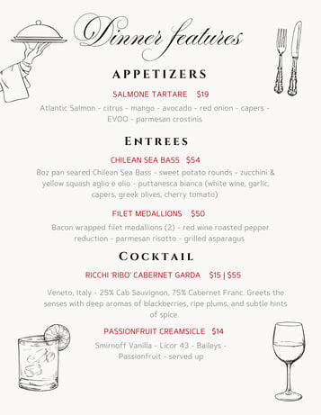 Dinner Features 5/15 - 5/16