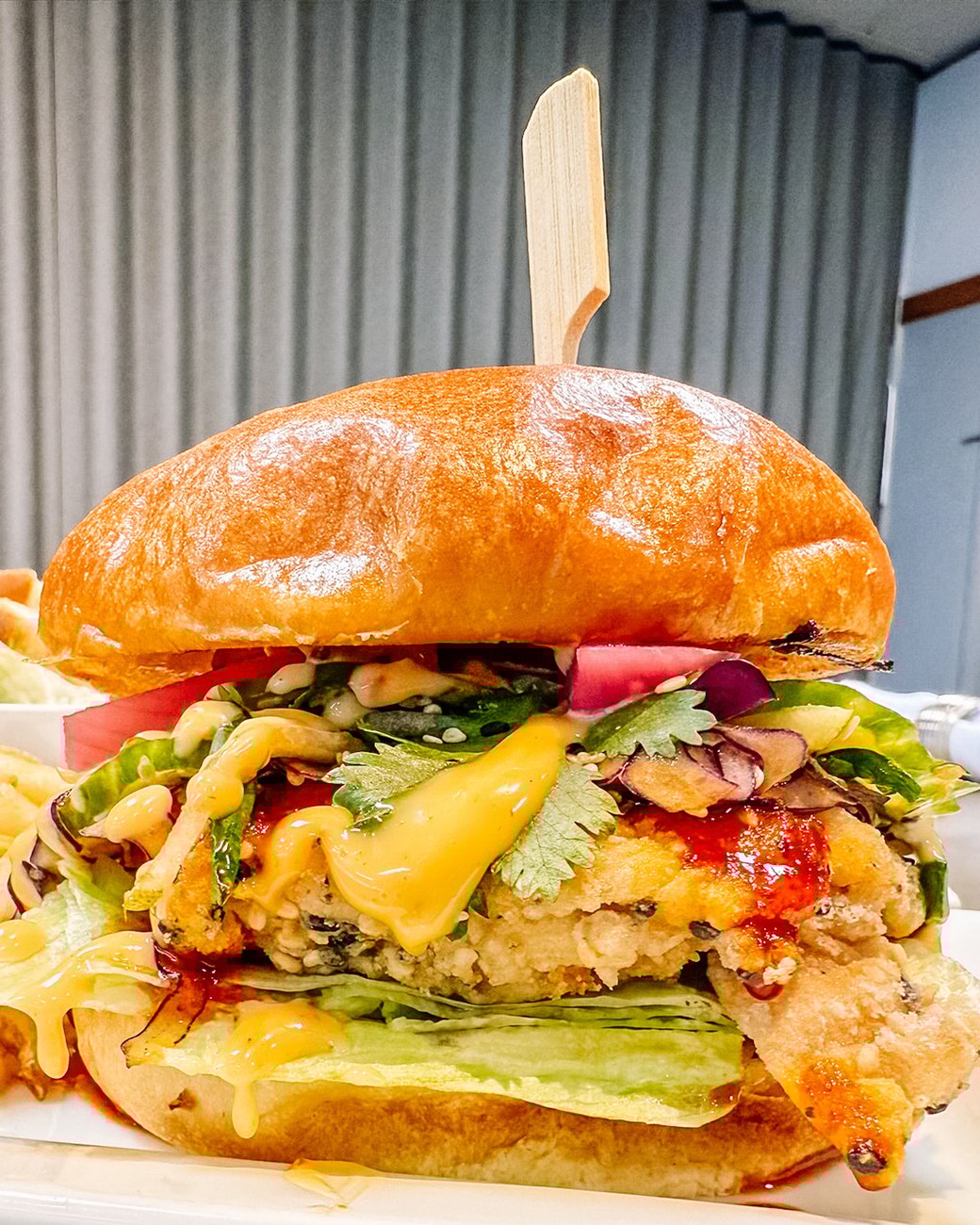 Maple Korean Fried Chicken Burger