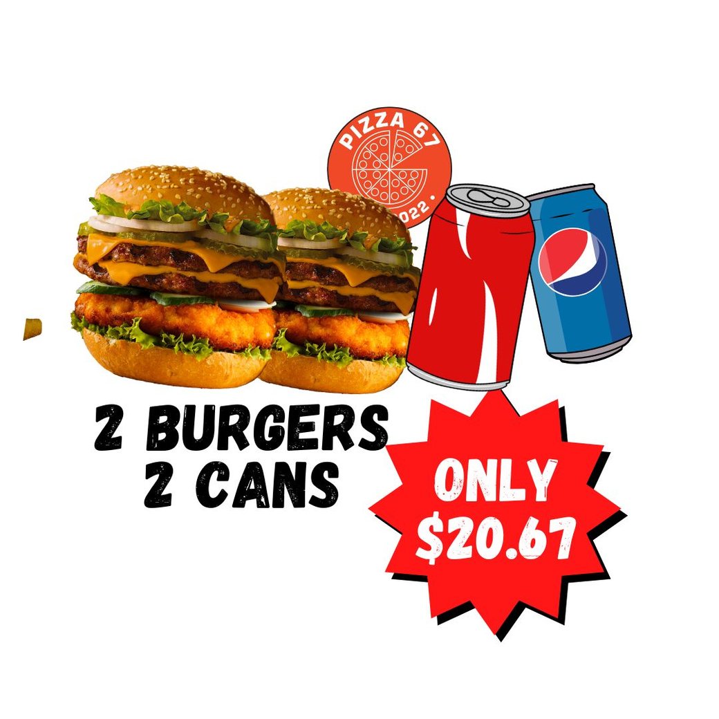 2 Burgers and 2 Can