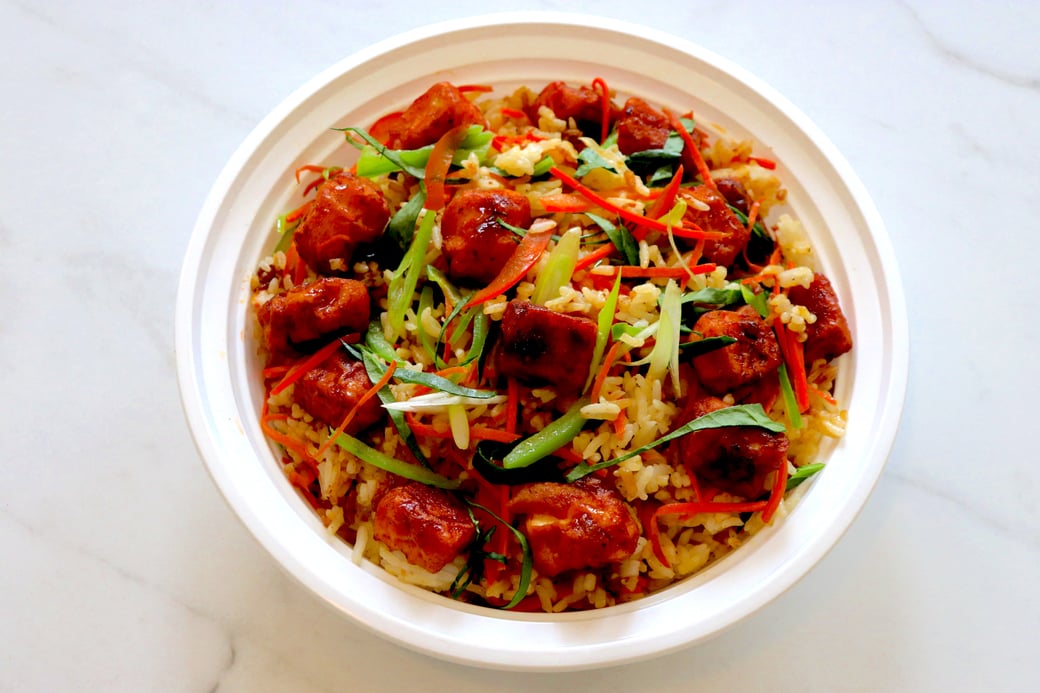 SPICY THAI BASIL FRIED RICE WITH TOFU