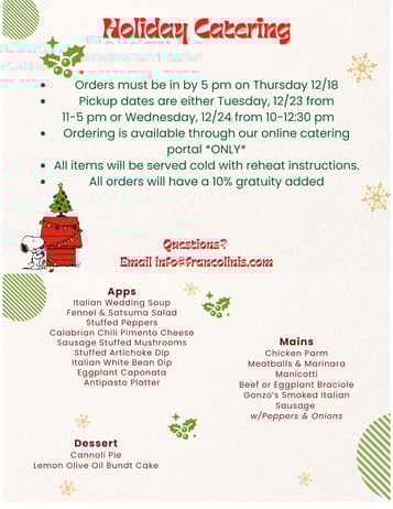 Holiday Catering is Live