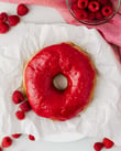 Raspberry Dip Doughnut