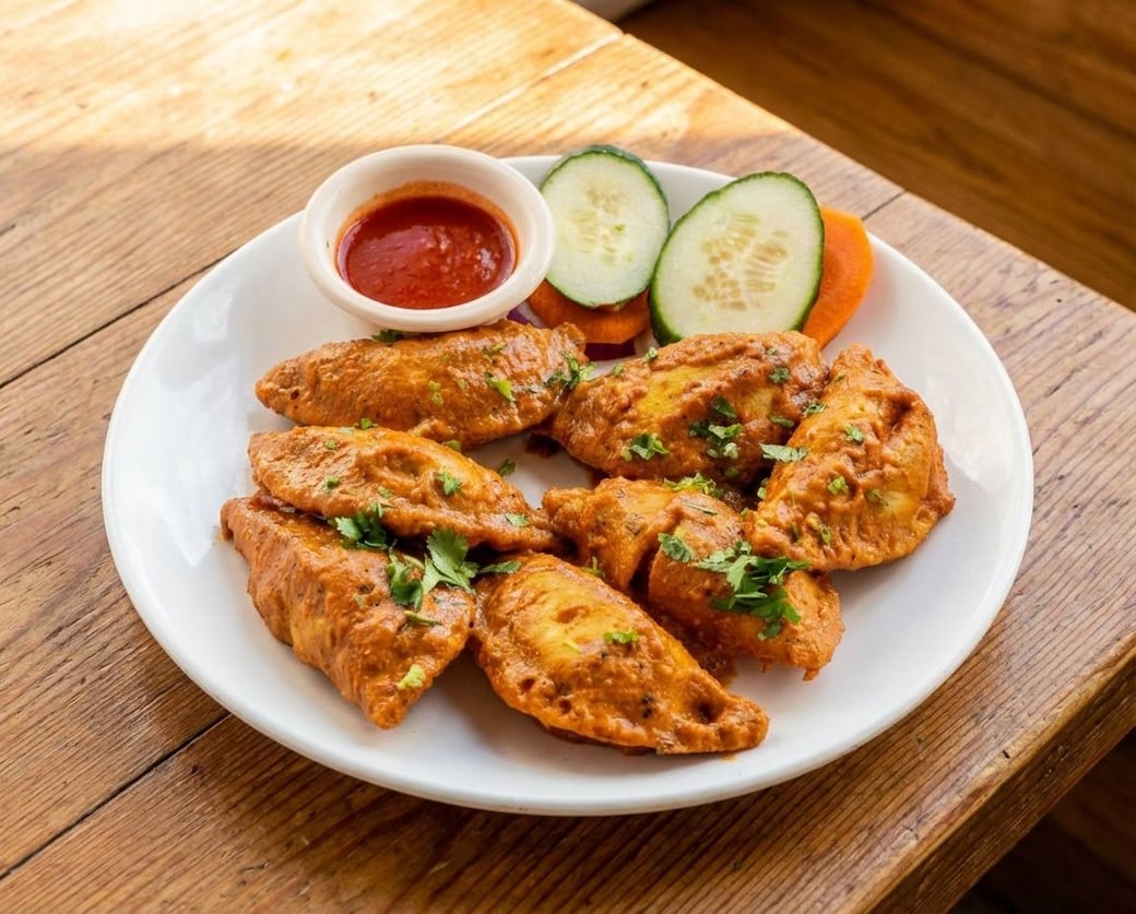 Tandoori Veg Momos & Fries🌶️🌶️