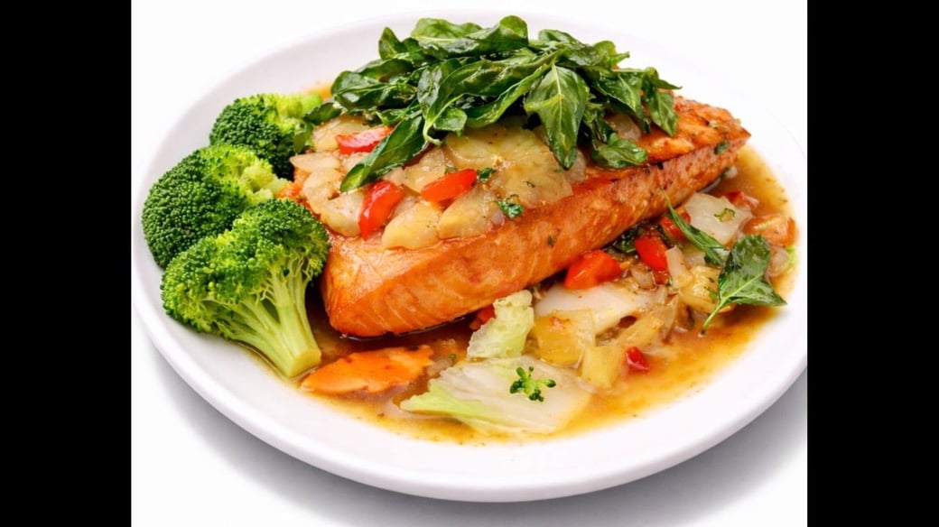 Pla Sarm Ross (Fried Salmon Sweet Thai Chili)