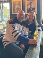 New friends from Whitby sitting in the penalty box for the Leaf's game 7! 