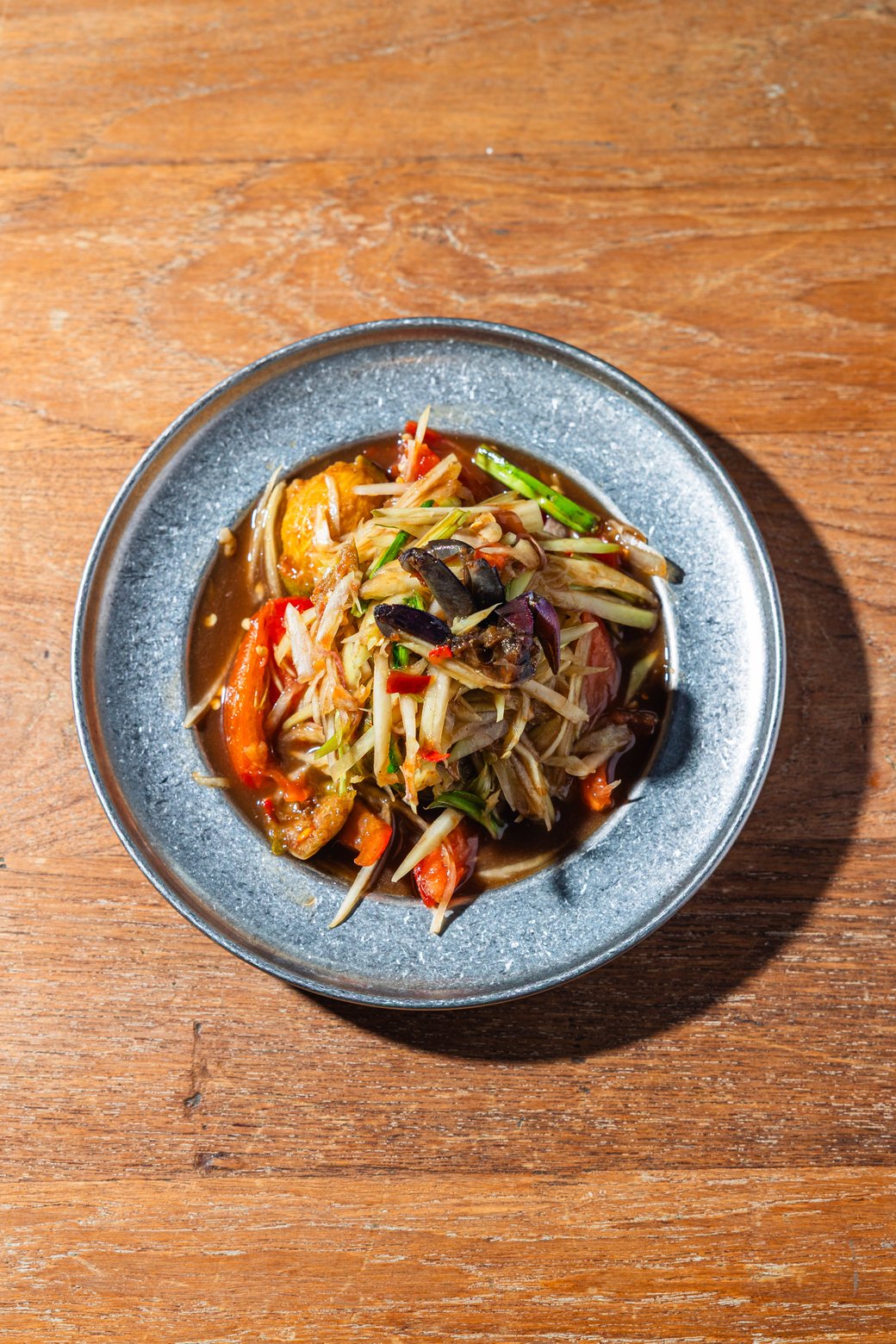 Papaya Salad with Salted Crab & Fermented Fish Sauce | ตําปูปลาร้า