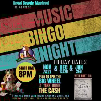 MUSIC BINGO with LATE NIGHT KARAOKE - FRIDAY DATES
