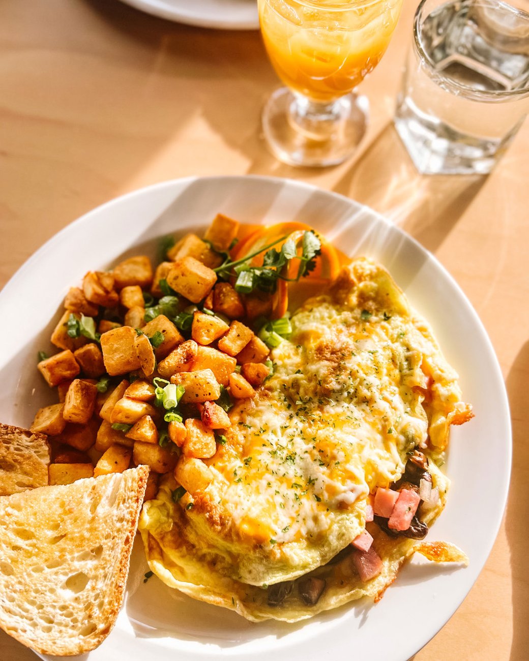 Ham + Cheddar Omelette