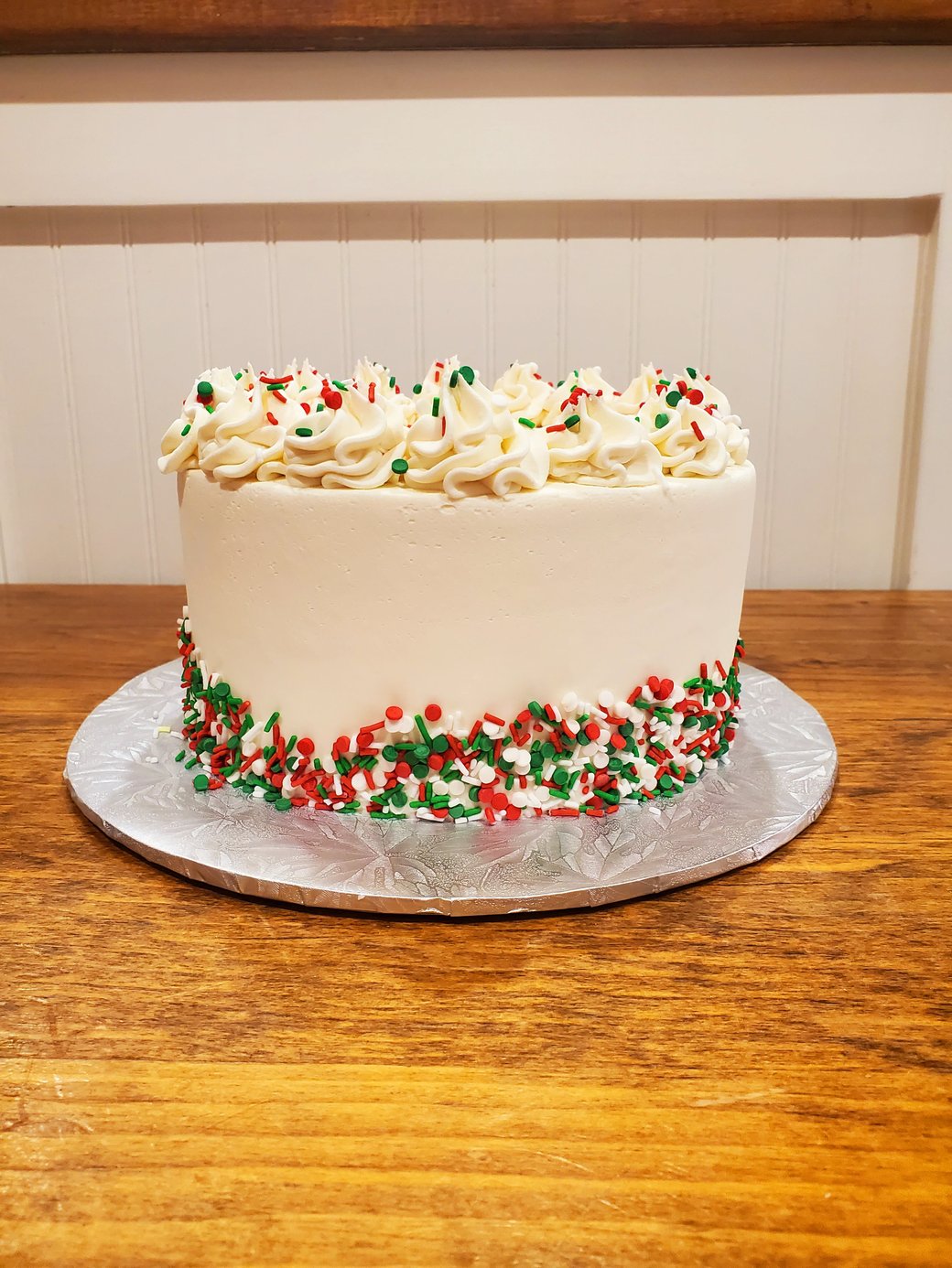 Holiday sprinkle cake